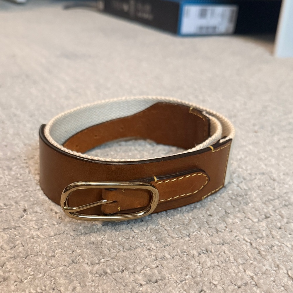 soeur Brown Leather Belt with Gold Buckle